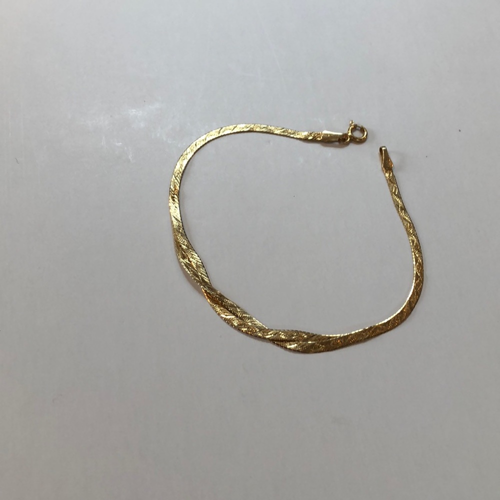 14k gold herringbone bracelet